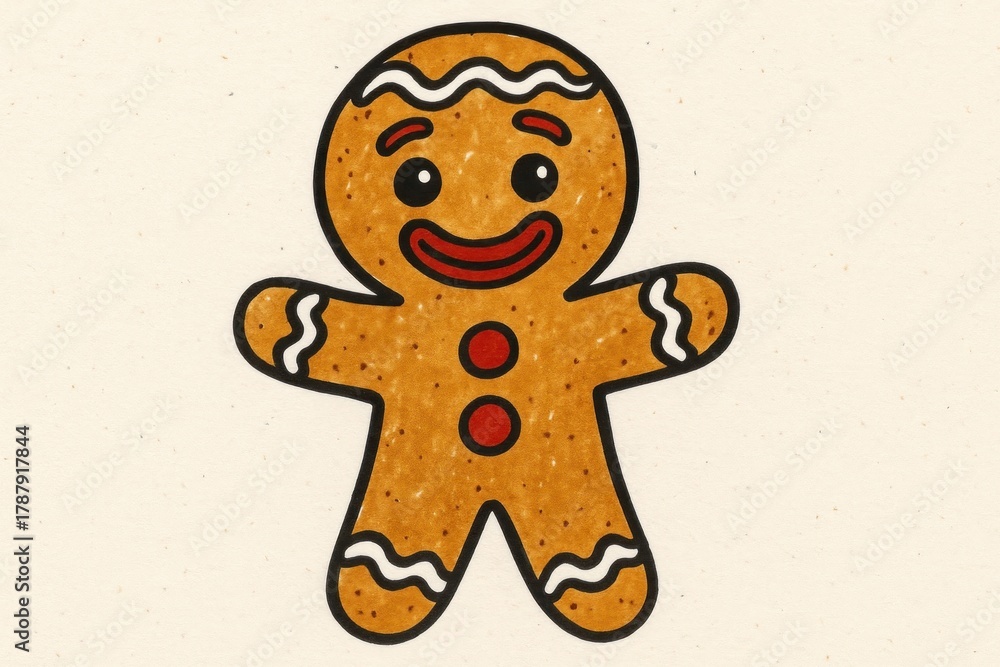 Obraz premium Cute gingerbread man background