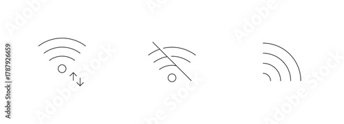 Minimal wifi signal icons with connection status