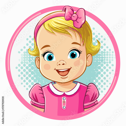 niedliches kleines Mädchen - Cartoon Comic Stil