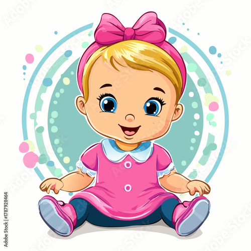 niedliches kleines Mädchen - Cartoon Comic Stil