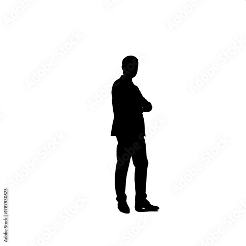 The Unknown Professional

A lone silhouette of a suited man standing in the center of a white frame. The man’s posture is relaxed but self-assured. No details or facial features — just the outline of 