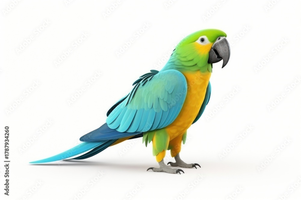 Fototapeta premium Parrot animal bird white background.