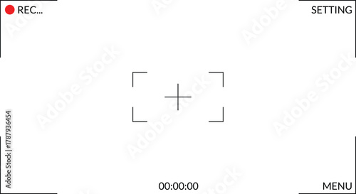 camera viewfinder screen template on isolated transparent background