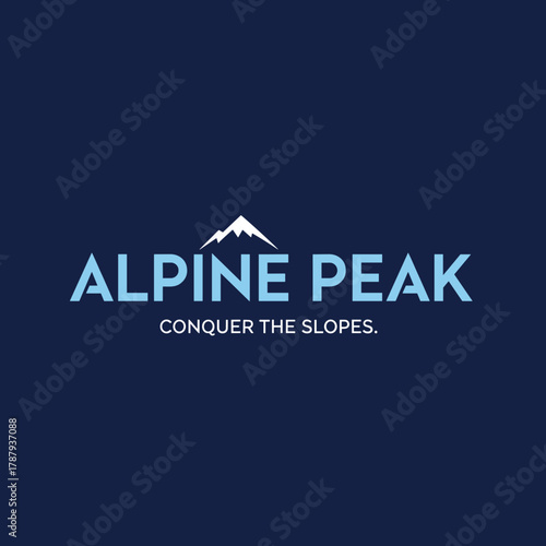 Alpine Peak Logo Conquer the Slopes with Mountain Icon.
