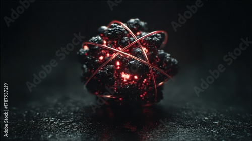 image of an atom against a black background
