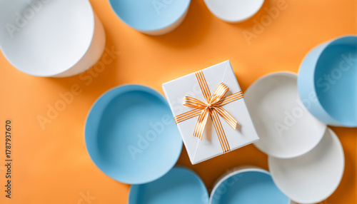 white gift box with orange ...