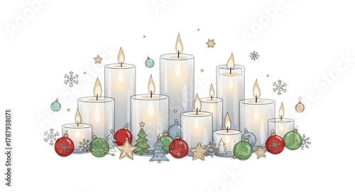 christmas candles and decorations