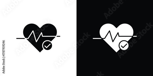 Good health icon in solid silhouette set. Vector Illustration.