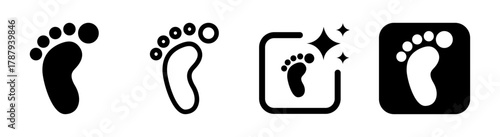 Detailed foot icon illustration showing human anatomy and structure, perfect for medical, biology, and healthcare designs in transparent black vector PNG format