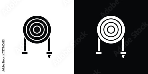 Hose icon in solid silhouette set. Vector Illustration.
