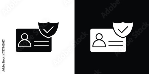 KYC icon in solid silhouette set. Vector Illustration.