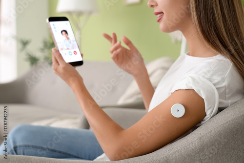Diabetic young woman with g...