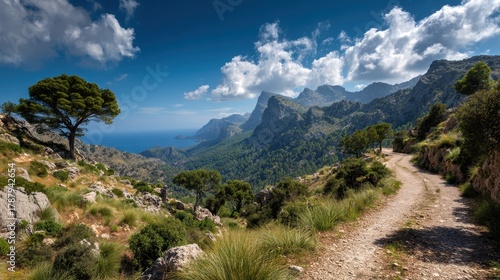 Mallorca hiking trips Spain Stunning view of Serra de Tramuntana mountains Biker s paradise Adventure tourism