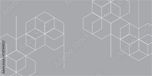 abstract geometric network background technology with hexagonal shape. Geometric Hexagon Pattern Line Art, technology background and science style. Medical design. Vector illustration