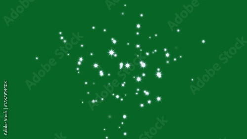 Sparkle particle glitters light trail loop animation, glowing glitter burst sparkle effect, shiny glowing gold stars on transparent green screen background overlay design element. 4k video