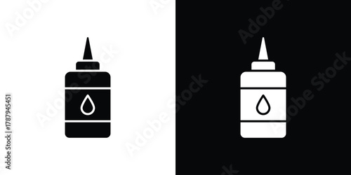 Nasal spray bottle icon in solid silhouette set. Vector Illustration.