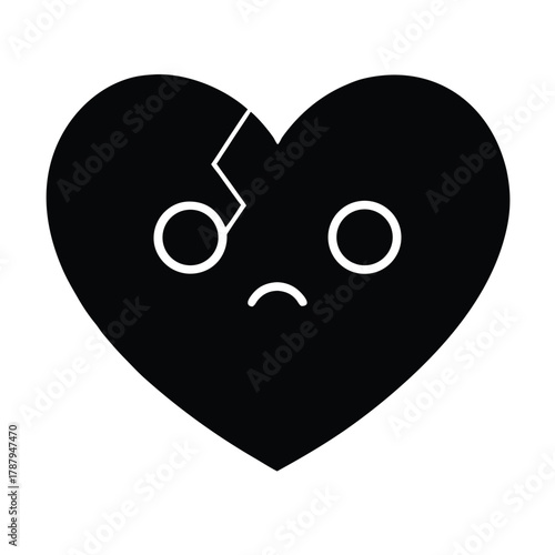 Sad broken heart isolated on white background conveys emotional pain, loss, and disappointment in relationships