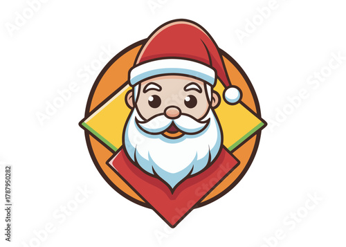 santa face logo silhouette vector, christmas santa face silhouette vector illustration, colour santa face vector silhouette, santa claus face logo silhouettes vector on a white background