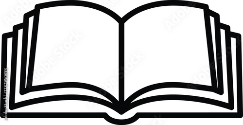 Open book icon with clean lines symbolizing knowledge education literature learning and reading perfect for websites applications and educational materials