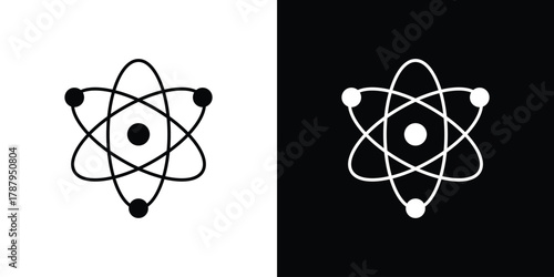 Science icon in solid silhouette set. Vector Illustration.
