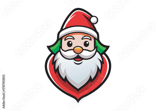 santa face logo silhouette vector, christmas santa face silhouette vector illustration, colour santa face vector silhouette, santa claus face logo silhouettes vector on a white background