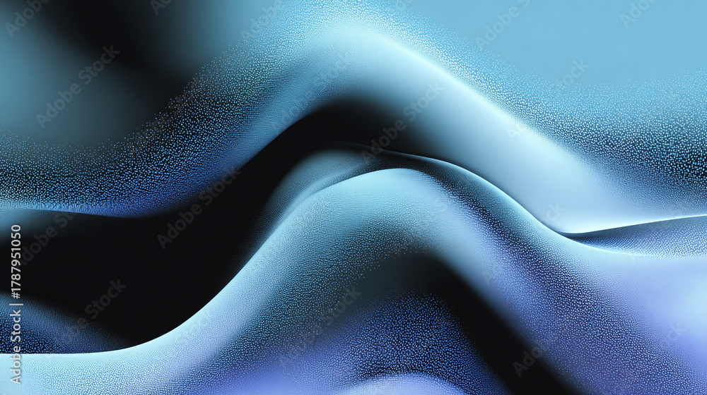 Obraz premium An abstract, flowing landscape of blue and dark tones, evoking a sense of tranquility and depth. The fluid shapes create a mesmerizing visual experience.