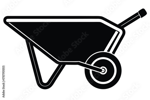wheelbarrow vector icon silhouette