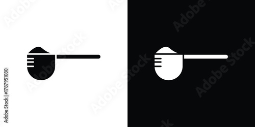 Scoop icon in solid silhouette set. Vector Illustration.