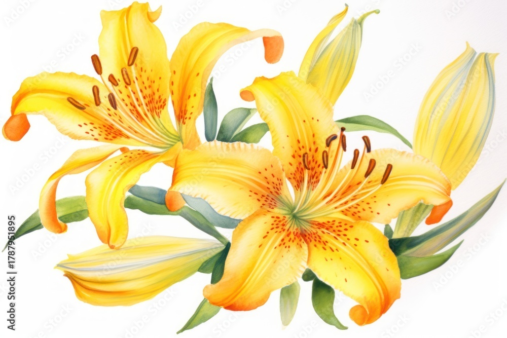 Obraz premium Lily boarder flower plant white background.