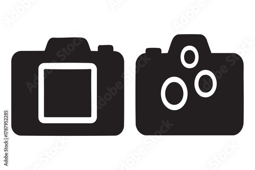 
Digital camera silhouette icon with circular arrows for photography concept