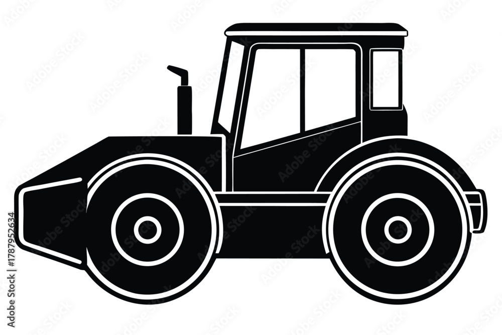 Obraz premium road roller vector icon silhouette