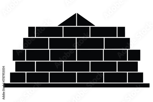 masonry wall vector icon silhouette