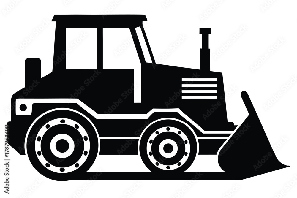 Naklejka premium bulldozer vector icon silhouette