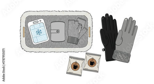 Winter Accessories and Hand Warmers for Cold Weather Protection, Generative AI.