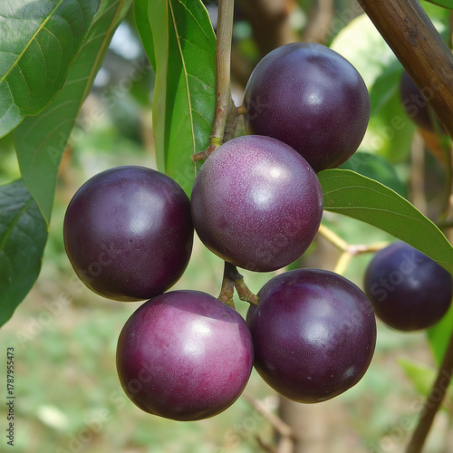 plums on the tree
