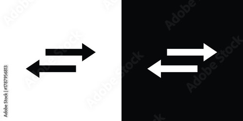 Transfer arrows icon in solid silhouette set. Vector Illustration.