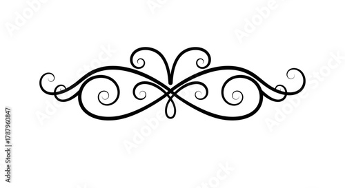Elegant scrollwork design with symmetrical curves, a sophisticated graphic element perfect for