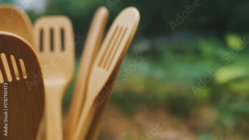 Sustainable wooden kitchen utensils for eco-friendly cooking and meal preparation