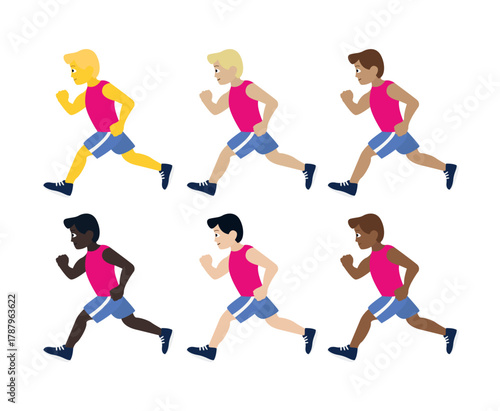 man running run runner men male person sports exercise emoji symbol sign icon vector illustration isolated flat run club