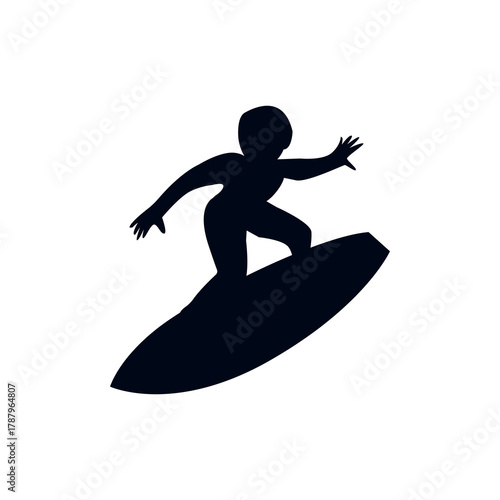 man surfing surfer person sea ocean wave sports emoji symbol sign icon vector illustration isolated flat green surfboard
