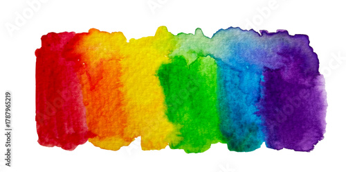 Brush line. Vector rainbow paint brush spot, highlighter line or felt-tip pen marker. Ink smudge abstract shape stains with texture