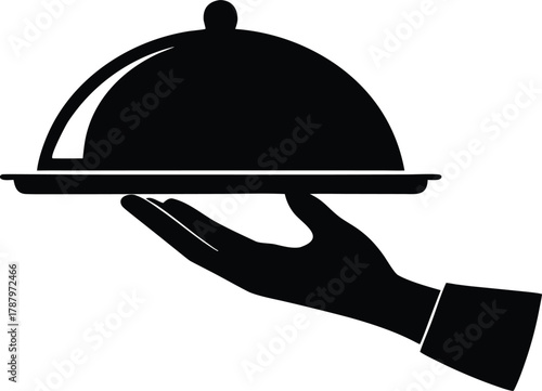 Serving hand vector design, Isolated waiter or butler element
