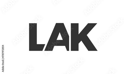 LAK logo design template with strong and modern bold text. Initial based vector logotype featuring simple and minimal typography. Trendy company identity.