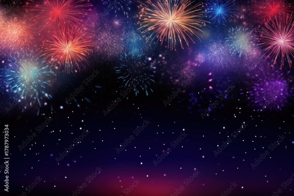 Fototapeta premium Fireworks night backgrounds outdoors.