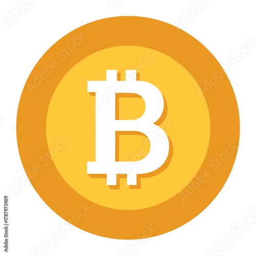 Illustration of a bitcoin cryptocurrency coin isolated on white background, digital currency