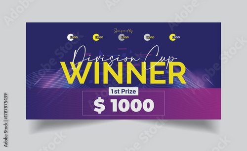 Sports Prize Ceremony Champion Winner Cheque Board Design