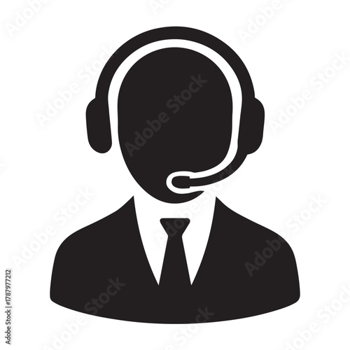Customers support icon vector silhouette