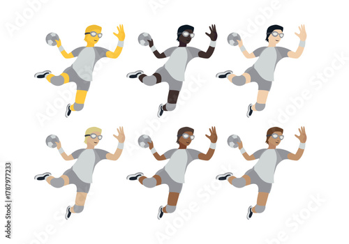 handball person playing sports throwing ball non-binary emoji symbol sign icon vector illustration isolated flat