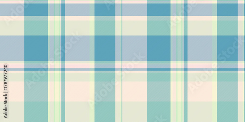 Stylish plaid pattern in cool blues, greens, and creams. Versatile texture for backgrounds, textiles, design projects, and adding a touch of warmth.