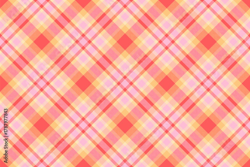 Paisley vector texture background, stripped check pattern fabric. Graphical plaid tartan seamless textile in red and light colors.
